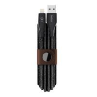 Дата кабель USB 2.0 AM to Lightning 1.2m DuraTek™ Plus black Belkin (F8J236BT04-BLK)