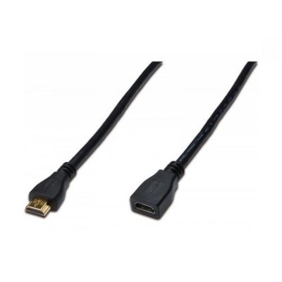 Кабель Digitus HDMI High speed + Ethernet (AM/AF) 3.0m, Black
